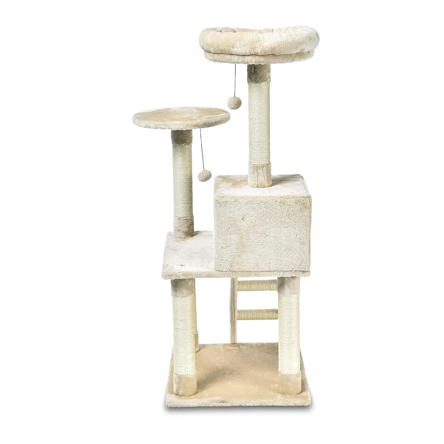 Amazon Basics Multi-Level Cat Tree Indoor Climbing Activity Cat Tower with Scratching Posts, Cave, and Step Ladder