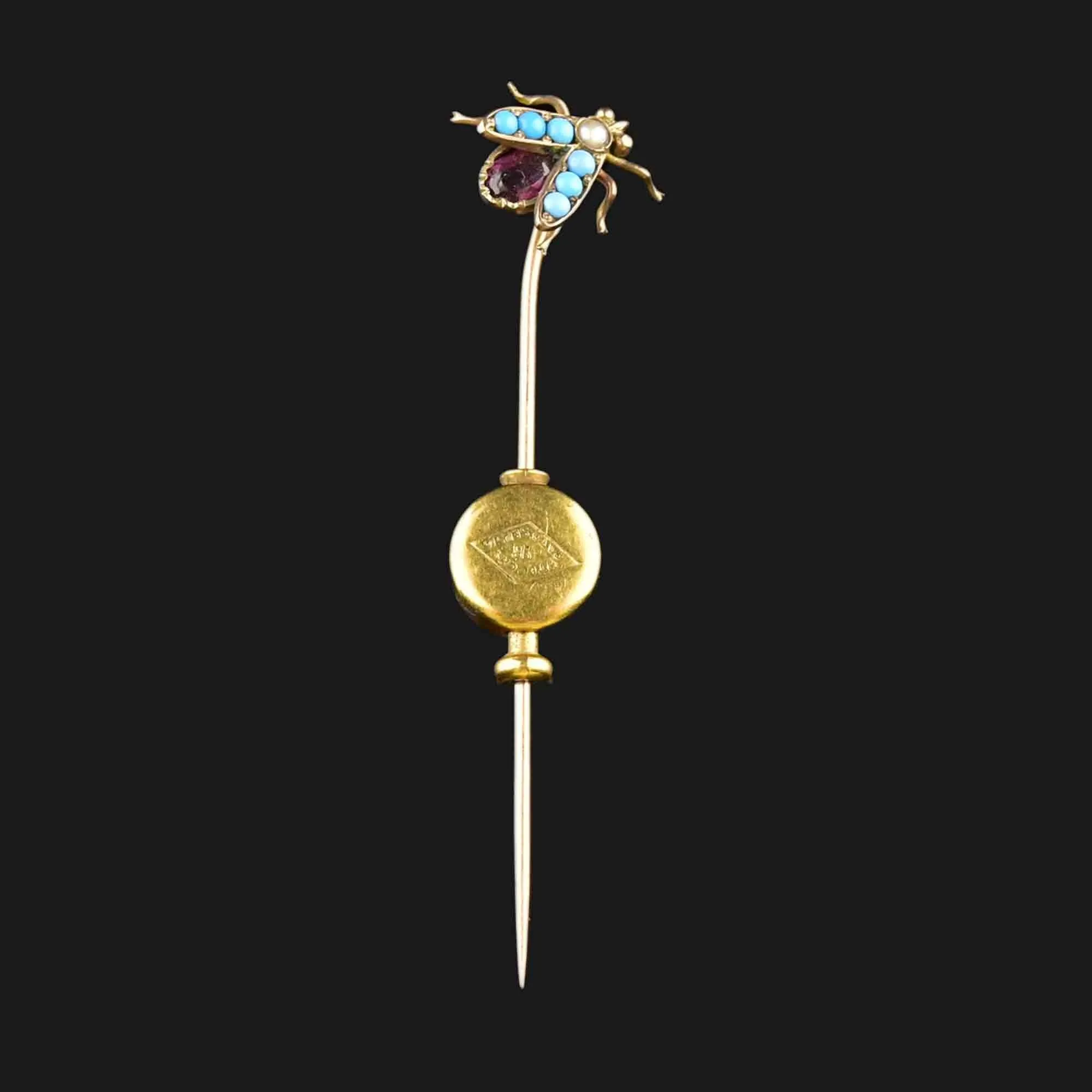 Antique Fly Stickpin Brooch in 14K Gold