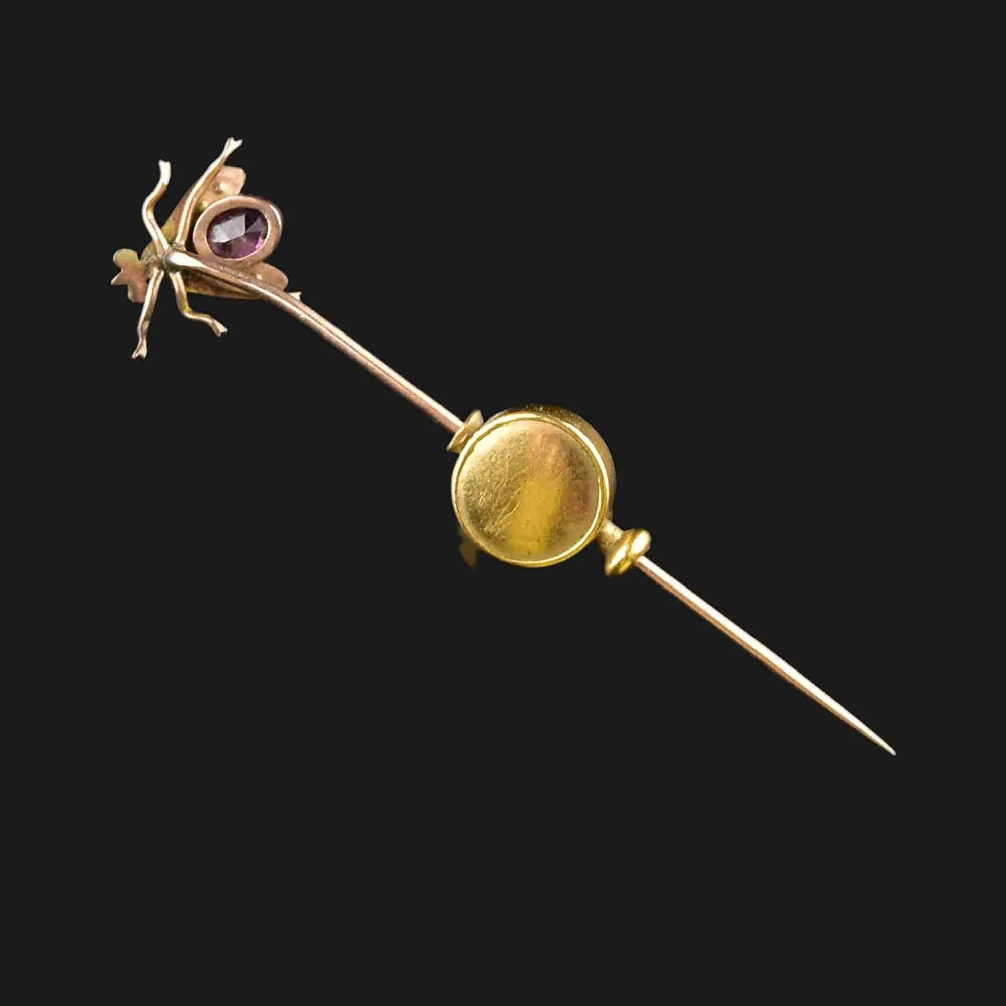 Antique Fly Stickpin Brooch in 14K Gold