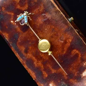 Antique Fly Stickpin Brooch in 14K Gold