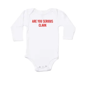 Are You Serious Clark (Red) - Bodysuit (White, Long Sleeve)