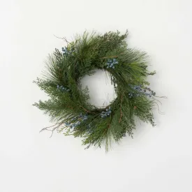 Artificial Juniper Mini Accent Wreath Green 19"H