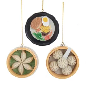 Asian Flavor Dim Sum Steamed Dumpling, Bun, Ramen Soup Bowl Ornament