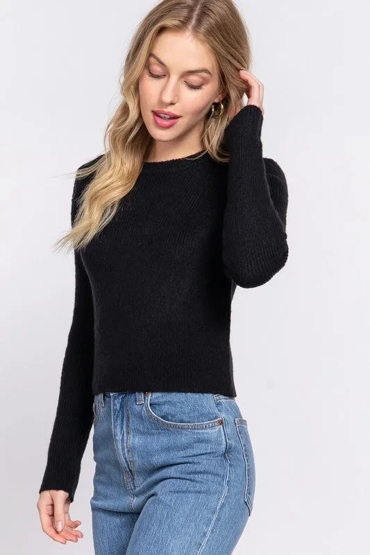 ASTRID LONG SLEEVE CREW NECK SWEATER TOP