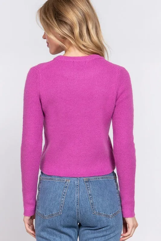 ASTRID LONG SLEEVE CREW NECK SWEATER TOP