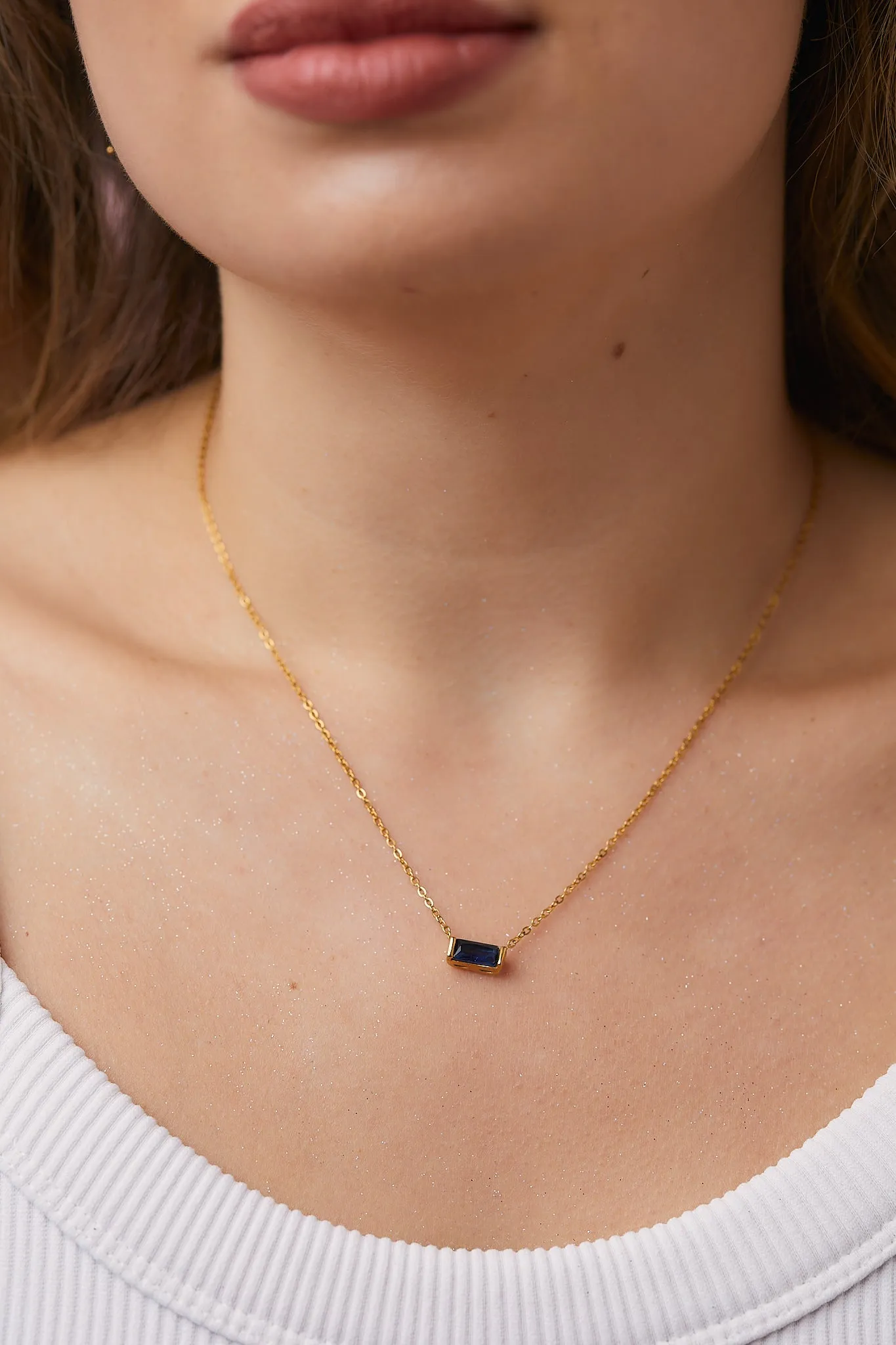 Baguette Gemstone Necklace