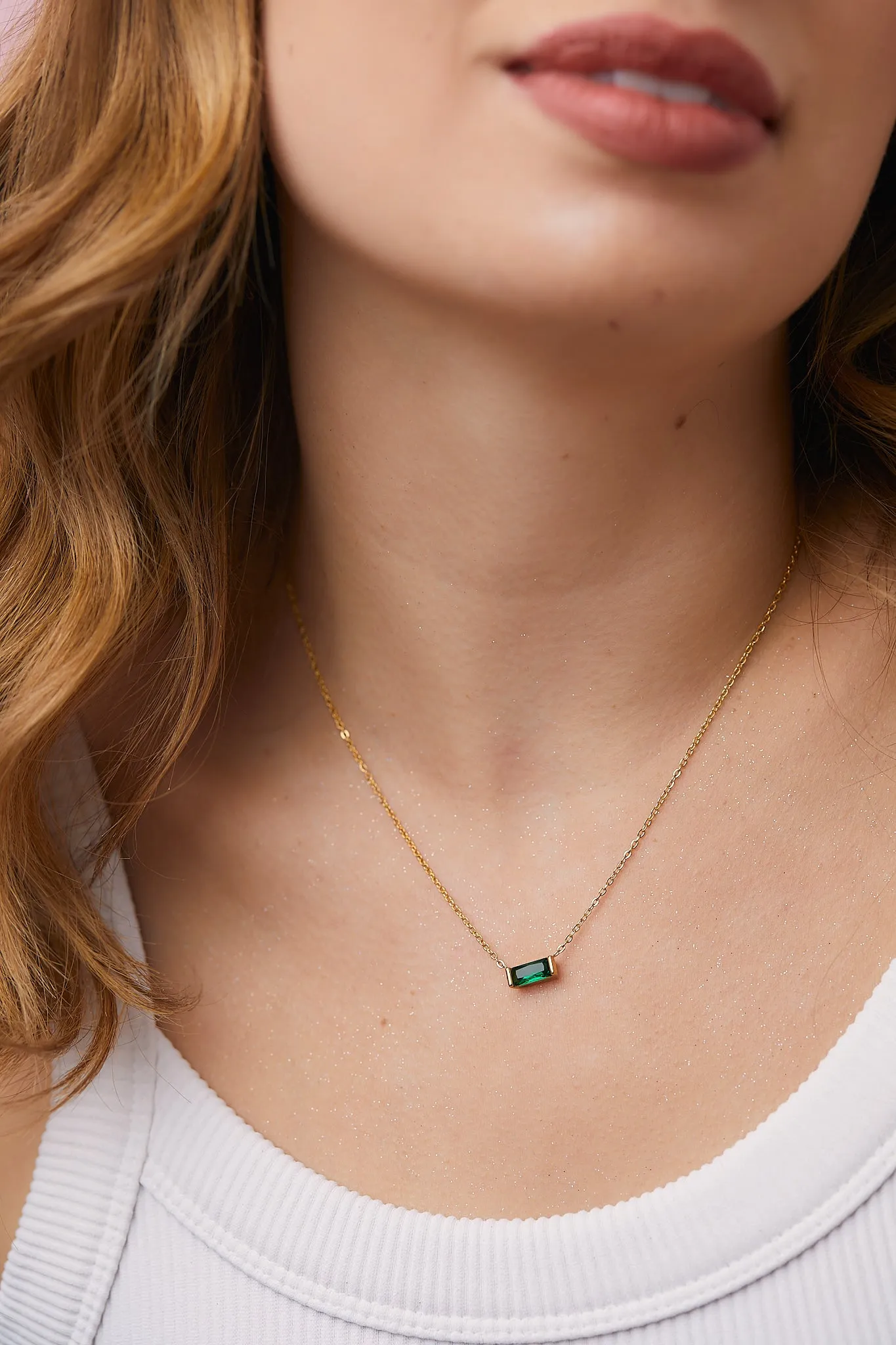 Baguette Gemstone Necklace