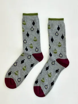 Bauble Spot Socks - Grey Marle