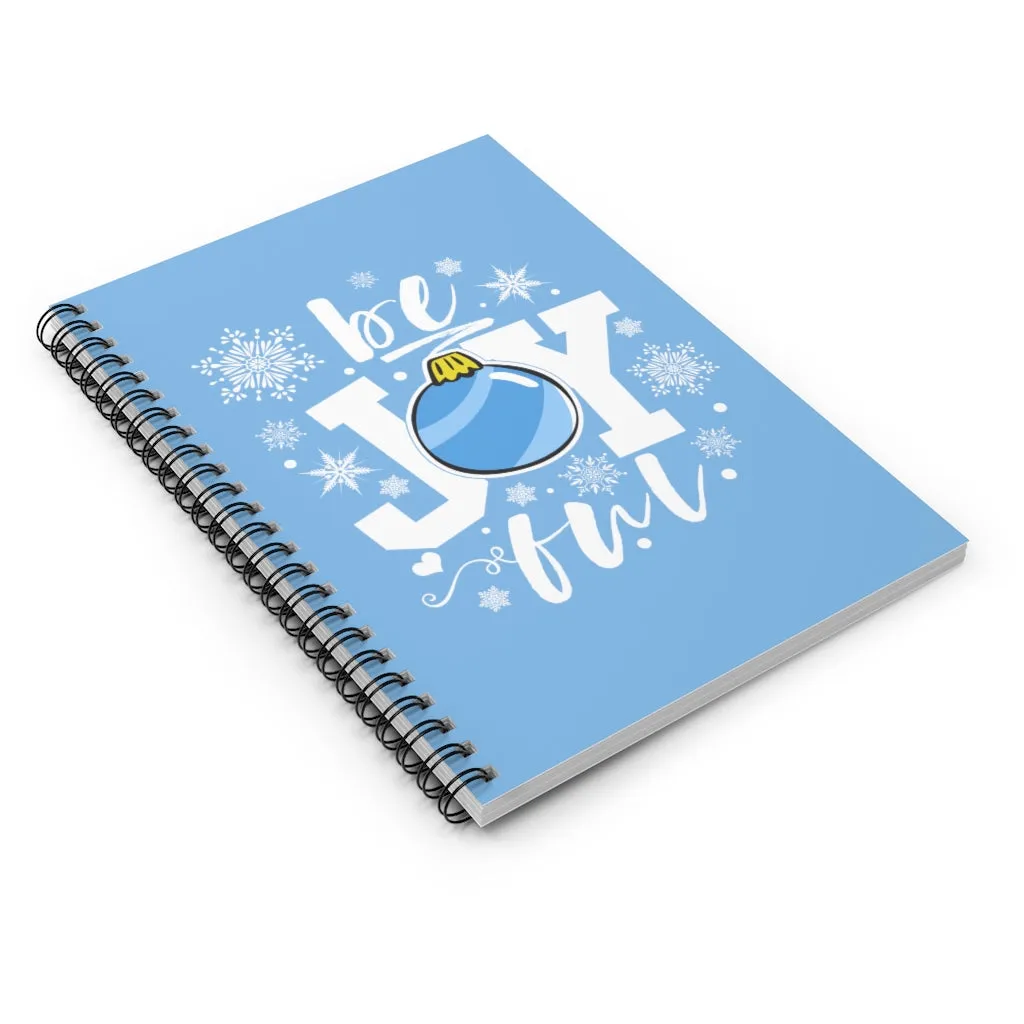 be Joyful Ornament Light Blue Spiral Journal - Ruled Line