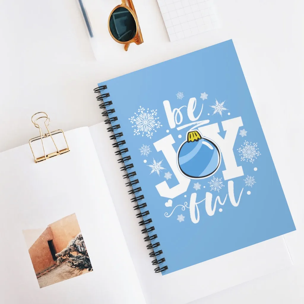 be Joyful Ornament Light Blue Spiral Journal - Ruled Line