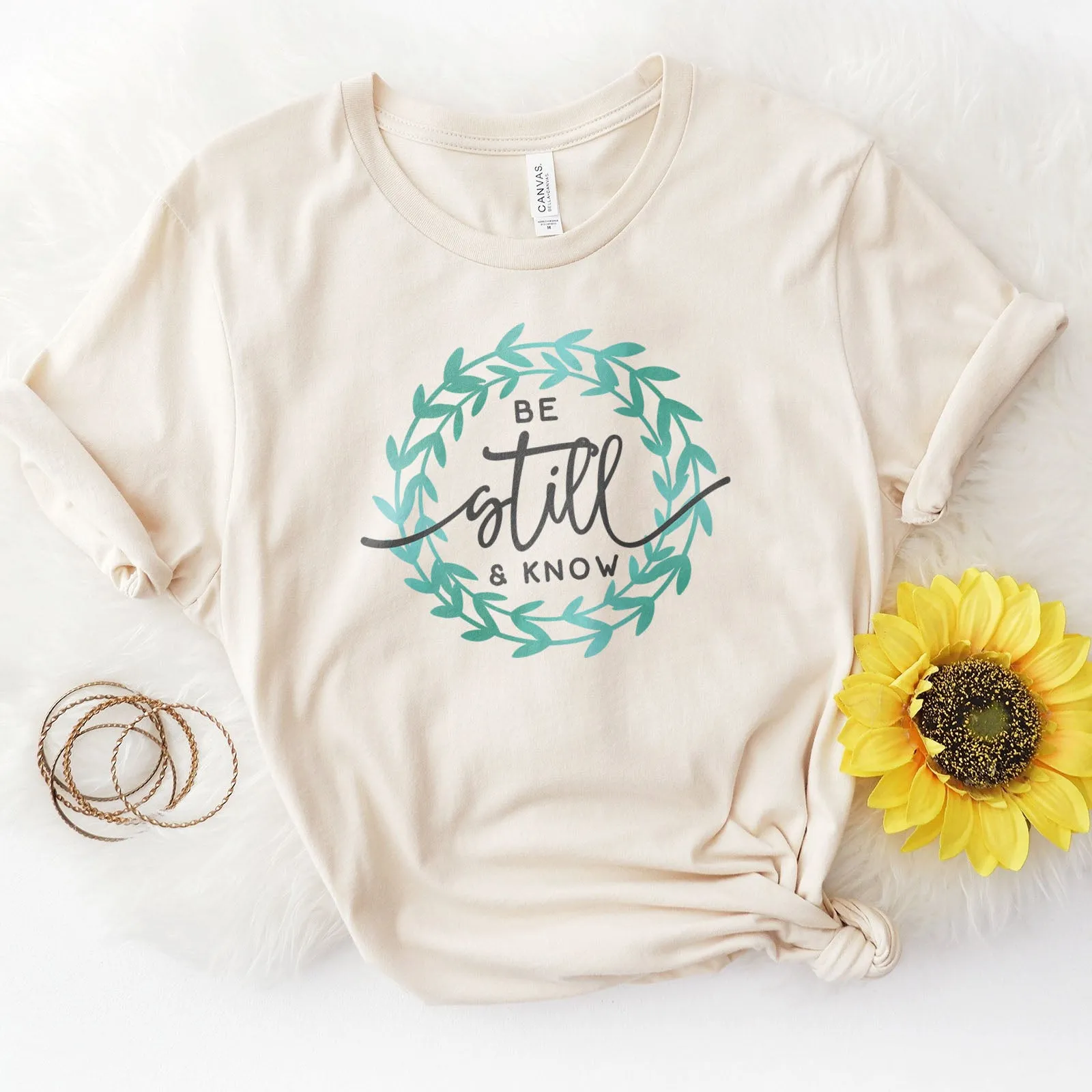 Be Still And Know Wreath Tee