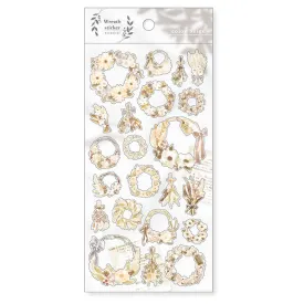 Beige Flower Wreath Sticker Mind Wave