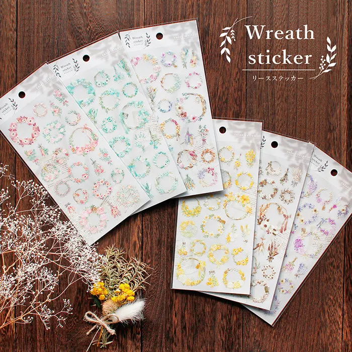 Beige Flower Wreath Sticker Mind Wave