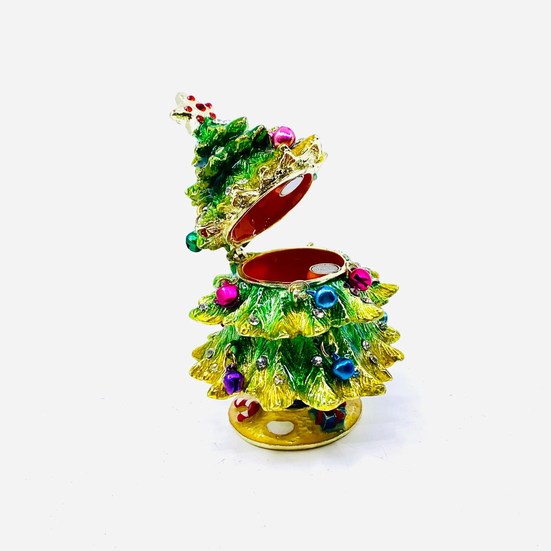 Bejeweled Enamel Trinket Box 21, Christmas Tree