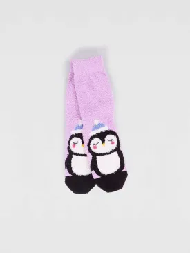 Billie Recycled Polyester Baby Animal Fluffy Sock - Lavender Purple