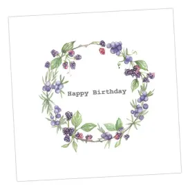 Blackberry Wreath Birthday Card