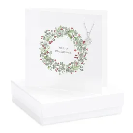 Boxed Christmas Wreath Necklace Card