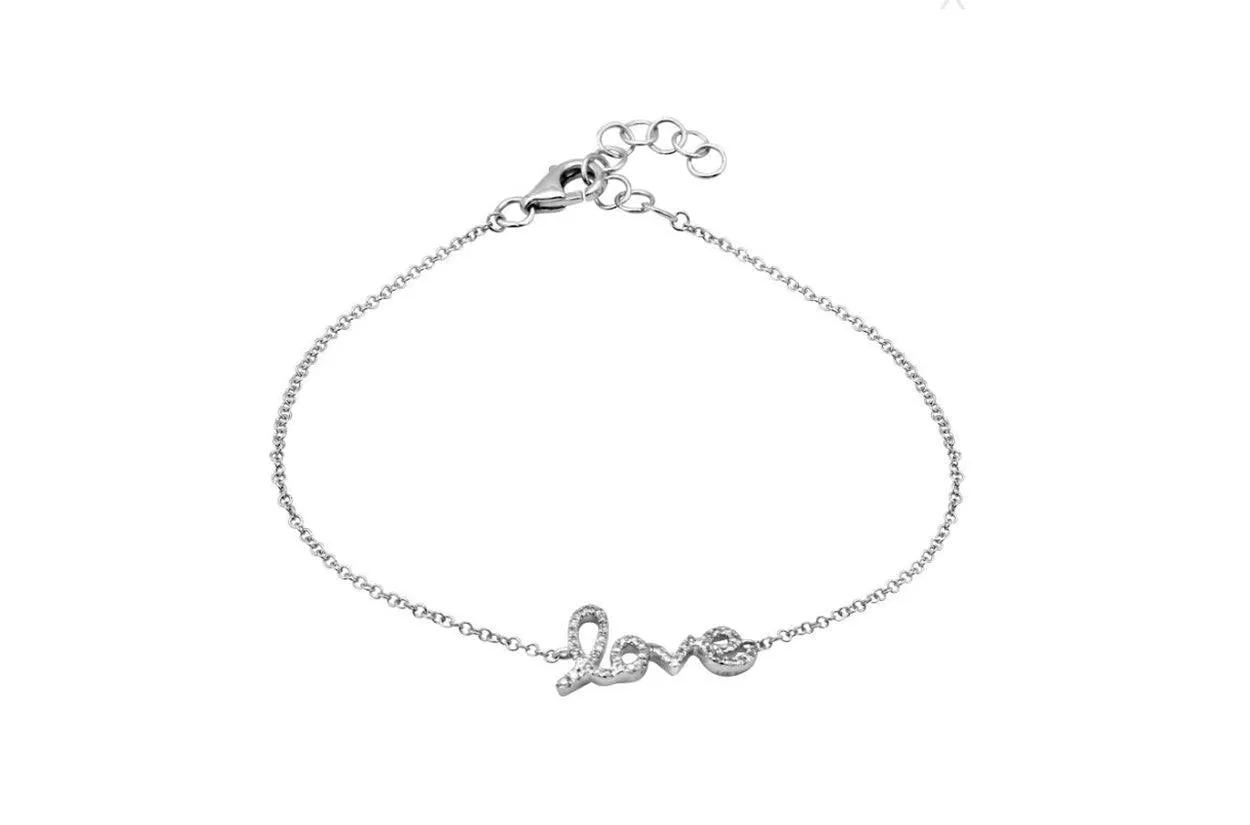 Bracelet 14kt Gold Chain Love & Diamonds