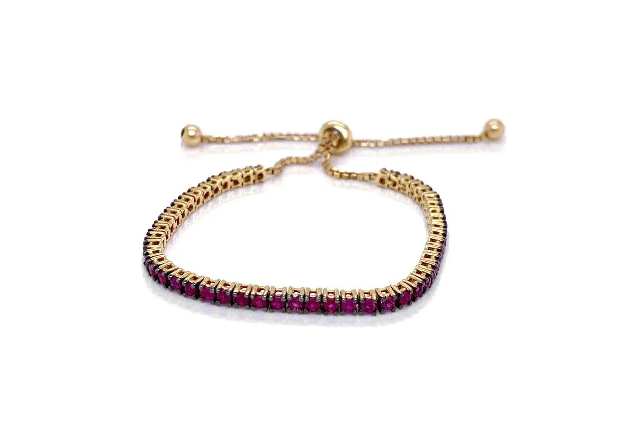 Bracelet 18kt Yellow Gold & Ruby Adjustable