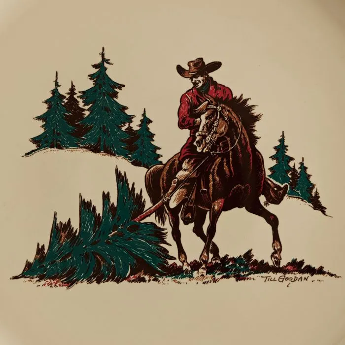 Branded Cowboy Christmas Western Serving Plate