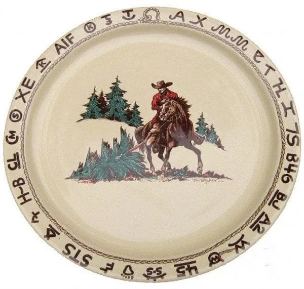 Branded Cowboy Christmas Western Serving Plate