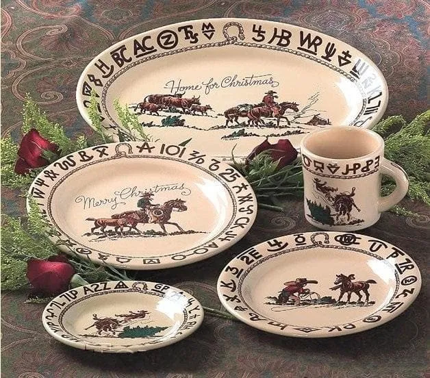 Branded Cowboy Christmas Western Serving Plate