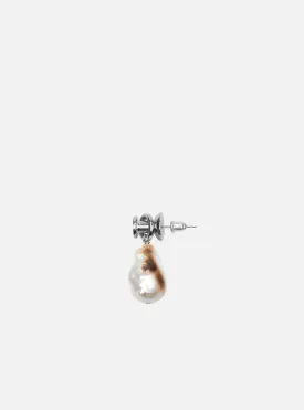 Burnt baroque pearl with push-pin earring