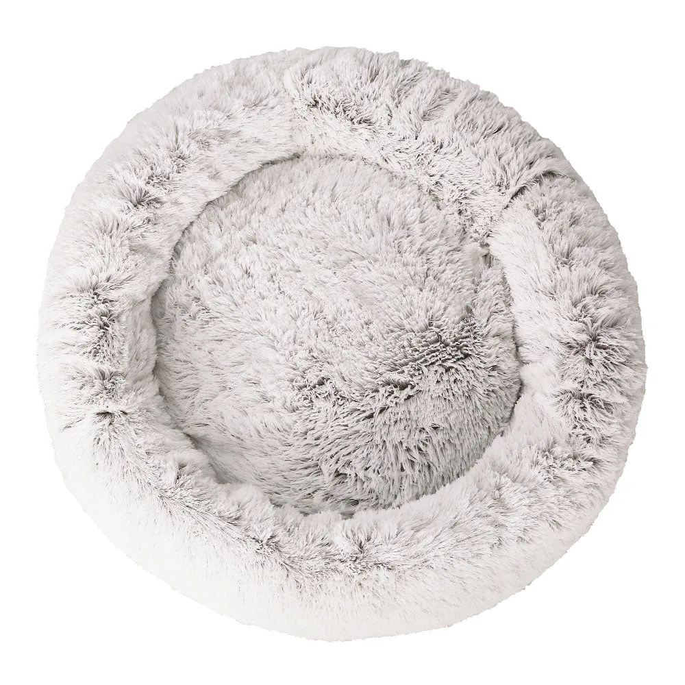 Calming Extra Large Soft Plush Pet Bed in White