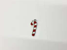 Candy Cane Silver Charm