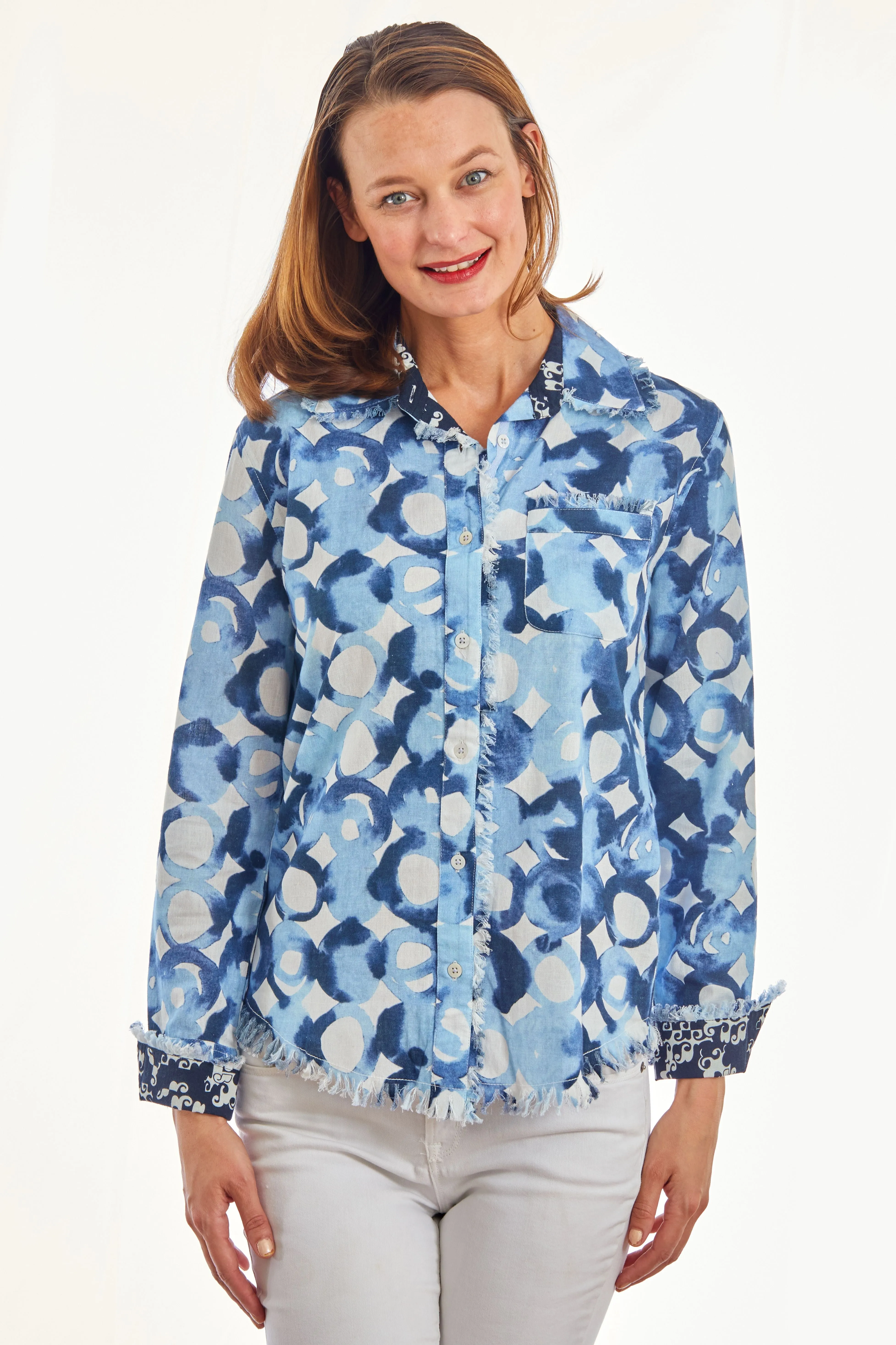 Cape Cod Tunic Blues Watercolor Print