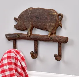 Cast Iron Pig Wall Hook