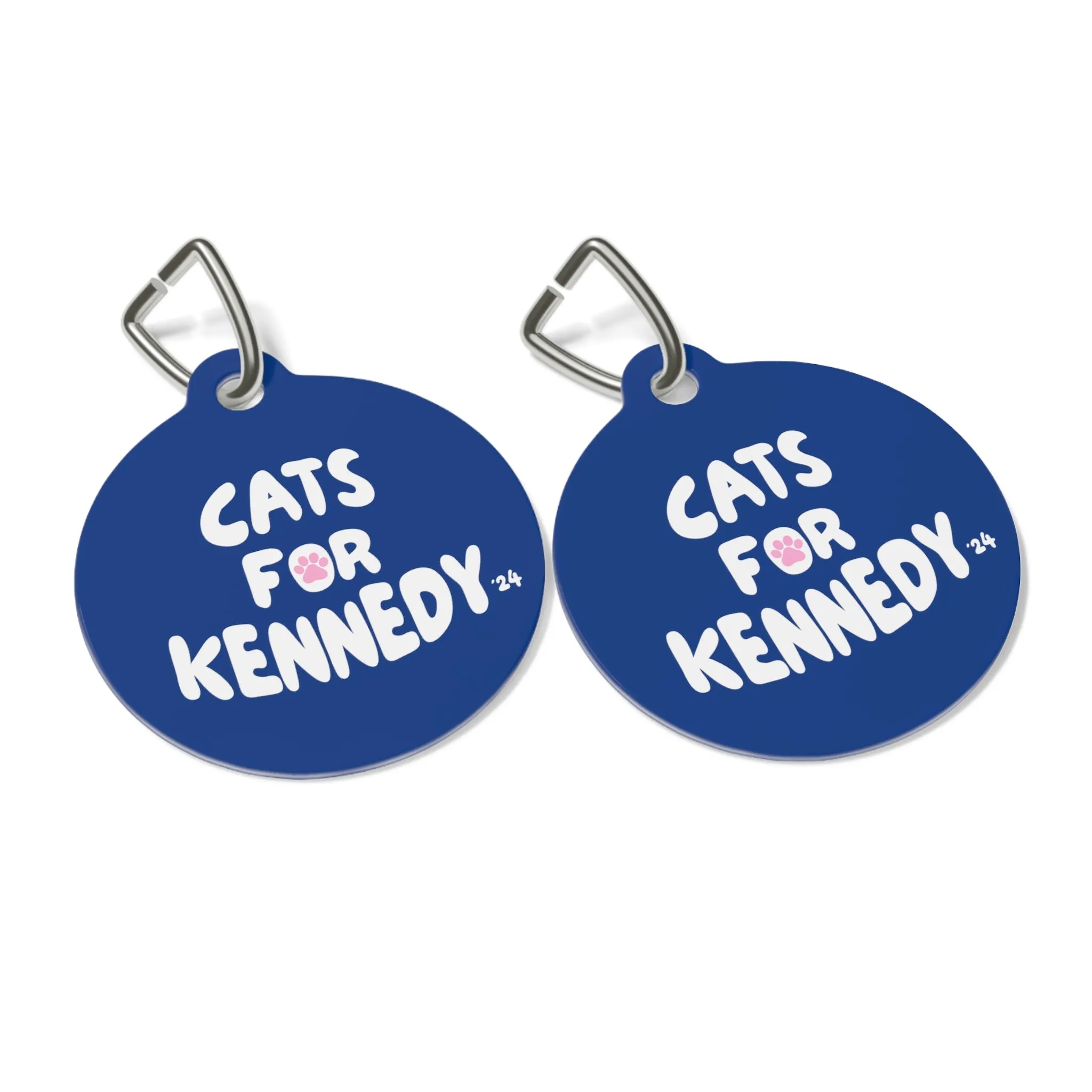 Cats for Kennedy Pet Collar Tag in Blue