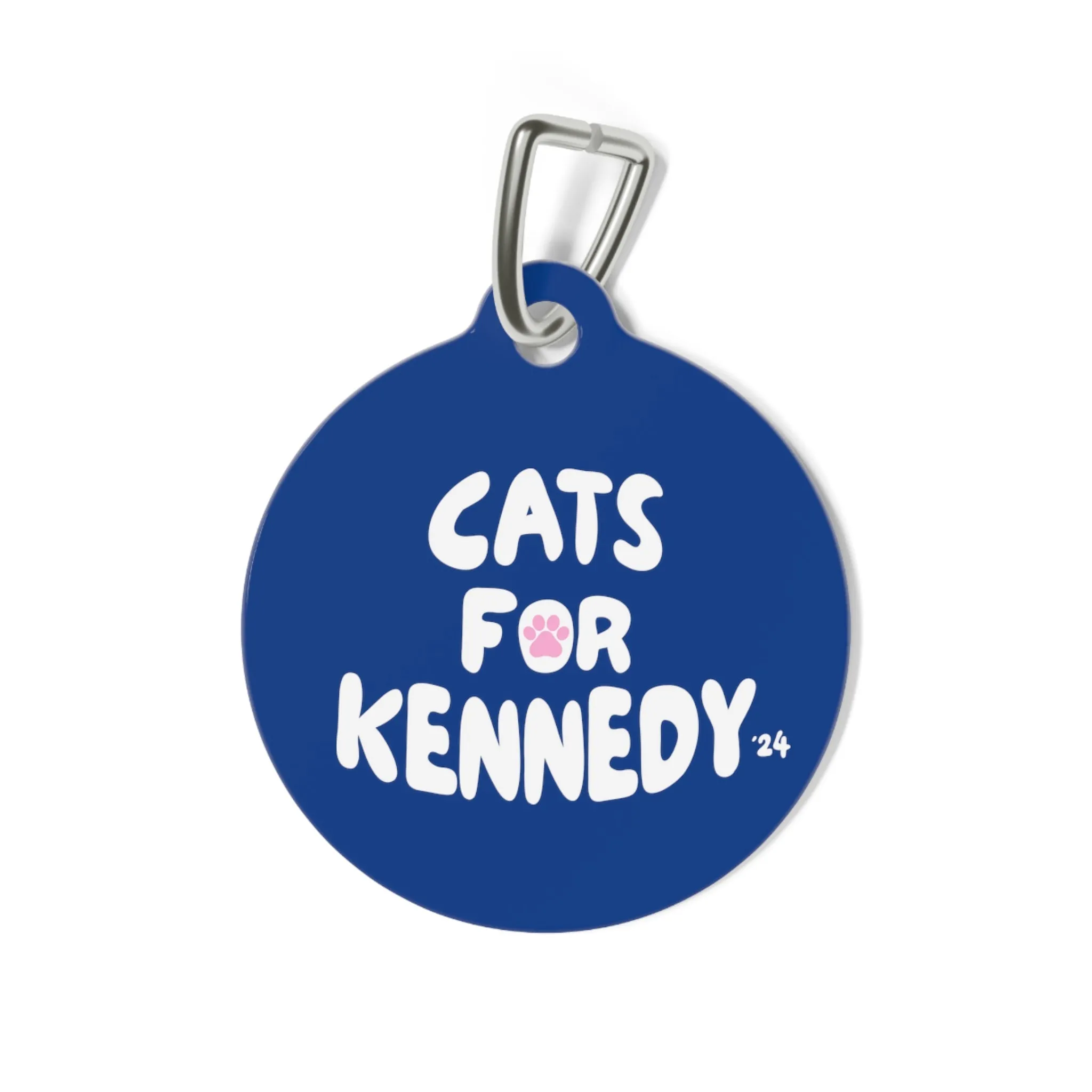 Cats for Kennedy Pet Collar Tag in Blue