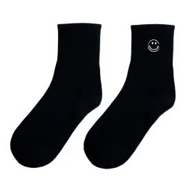 Chokore Embroidered Smiley Socks (Black)