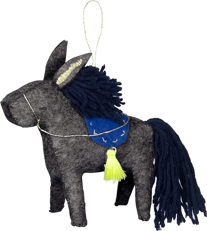 Christmas Critter Decoration - Blue Donkey