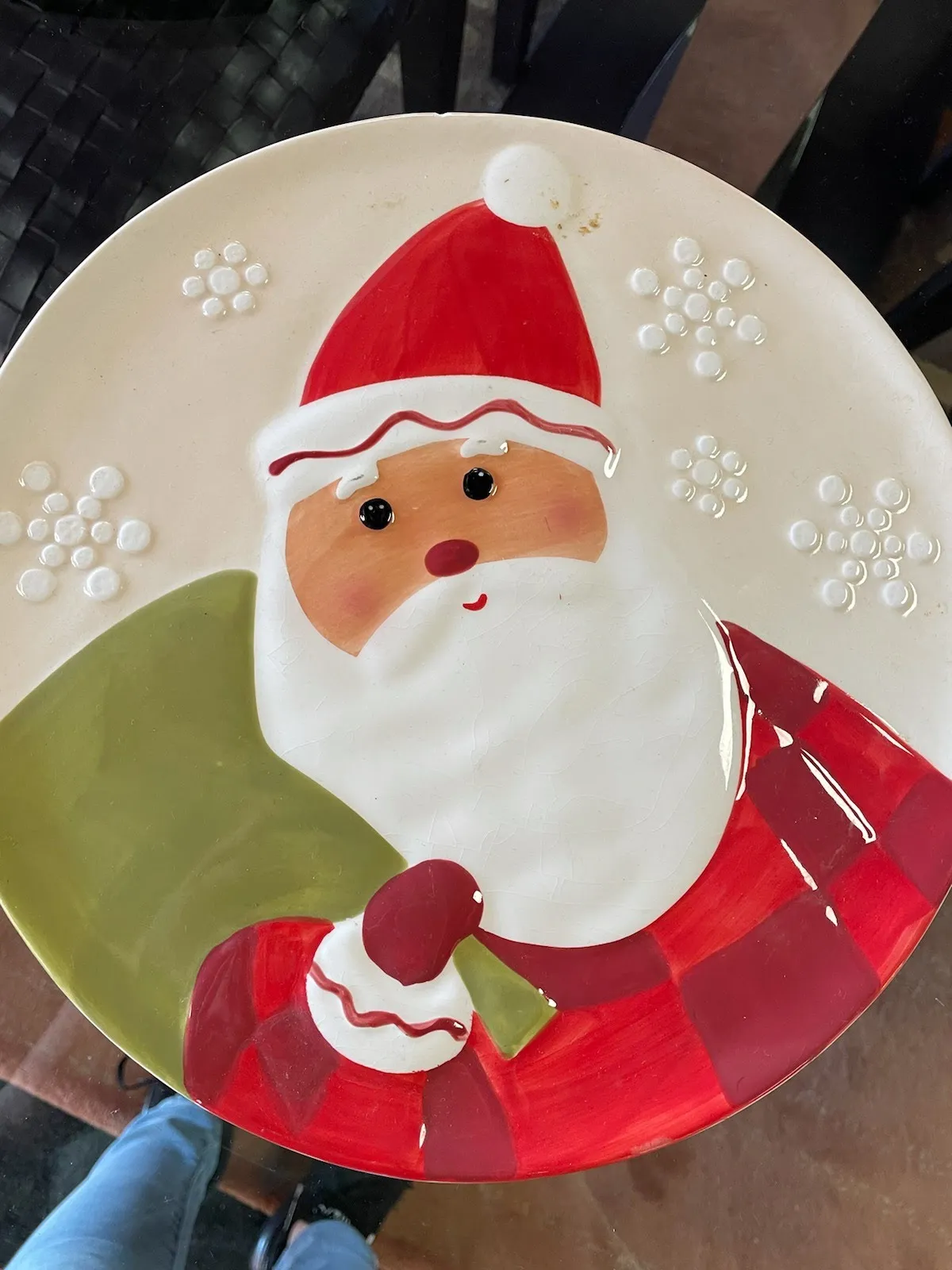 Christmas Decor Santa Plate