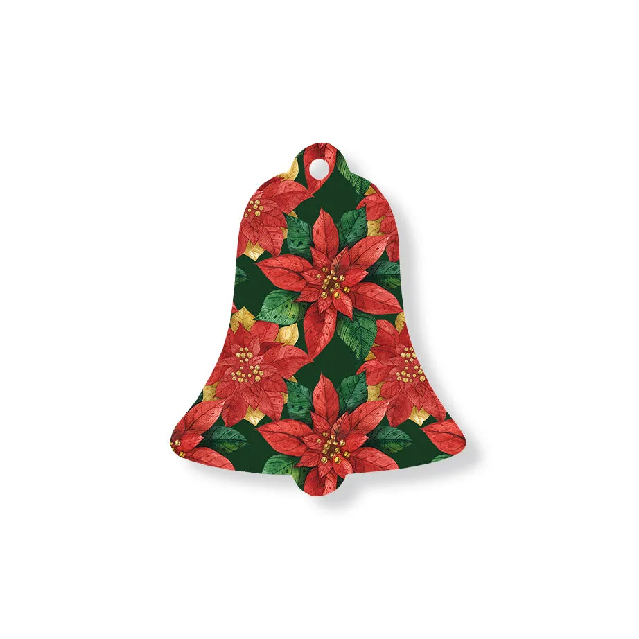 Christmas Decorations BLOOMS OF THE SEASON II- Wooden Xmas Bell And Fridge Magnet