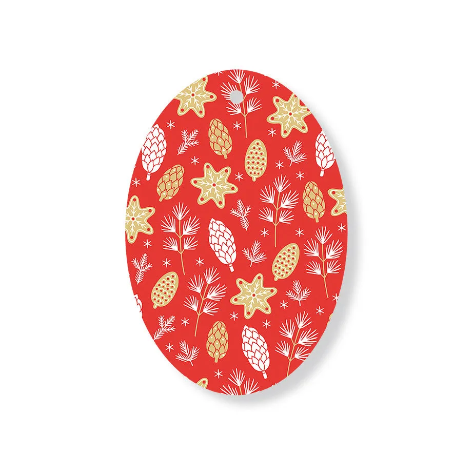 Christmas Decorations COSY- Wooden Xmas Oval Decoration and Fridge Magnet