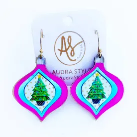 Christmas Earring - Christmas Ornament with Tree