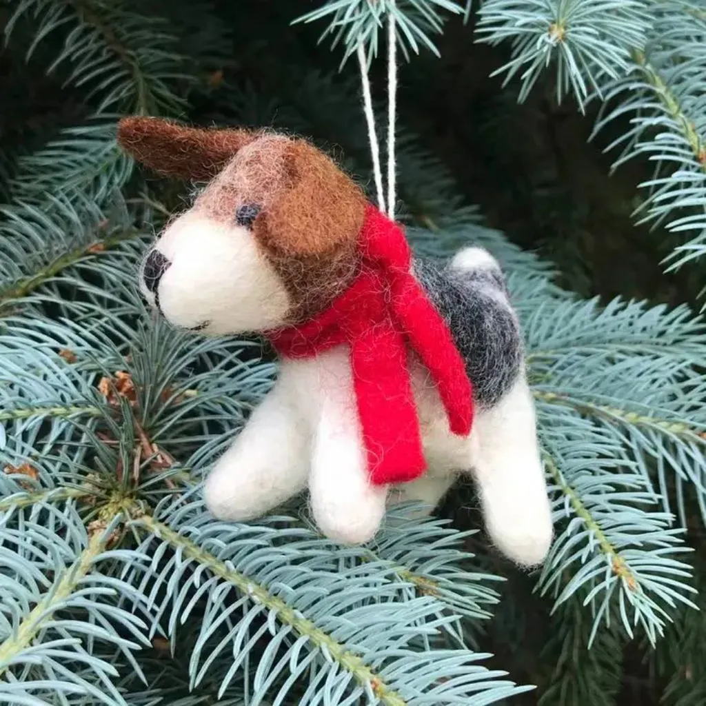 Christmas Felt Dog Decoration