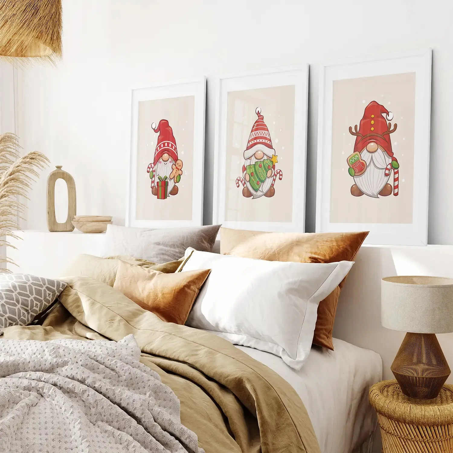 Christmas Gnomes Kids Room Decor Wall Art Set