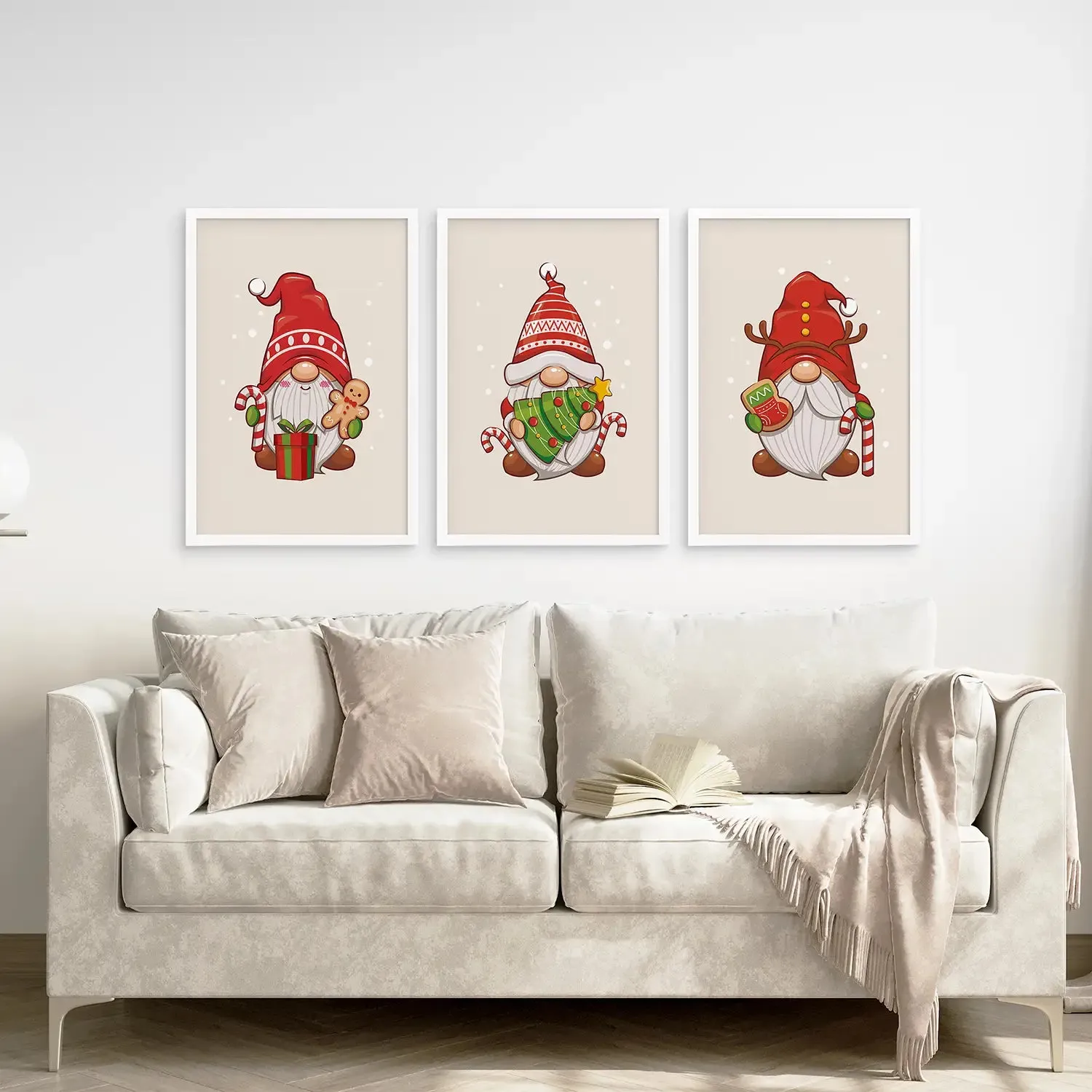 Christmas Gnomes Kids Room Decor Wall Art Set