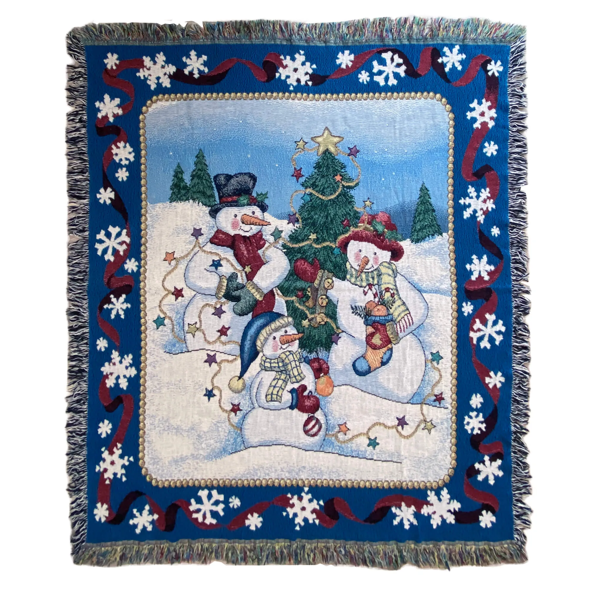 Christmas Holiday Tapestry Throw Blanket