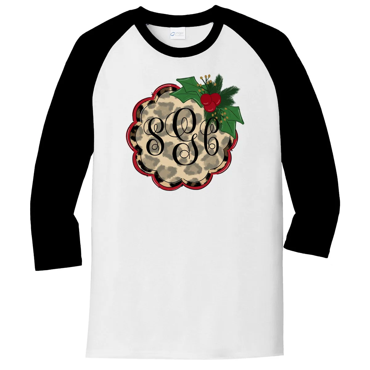 Christmas Leopard Monogram Tee