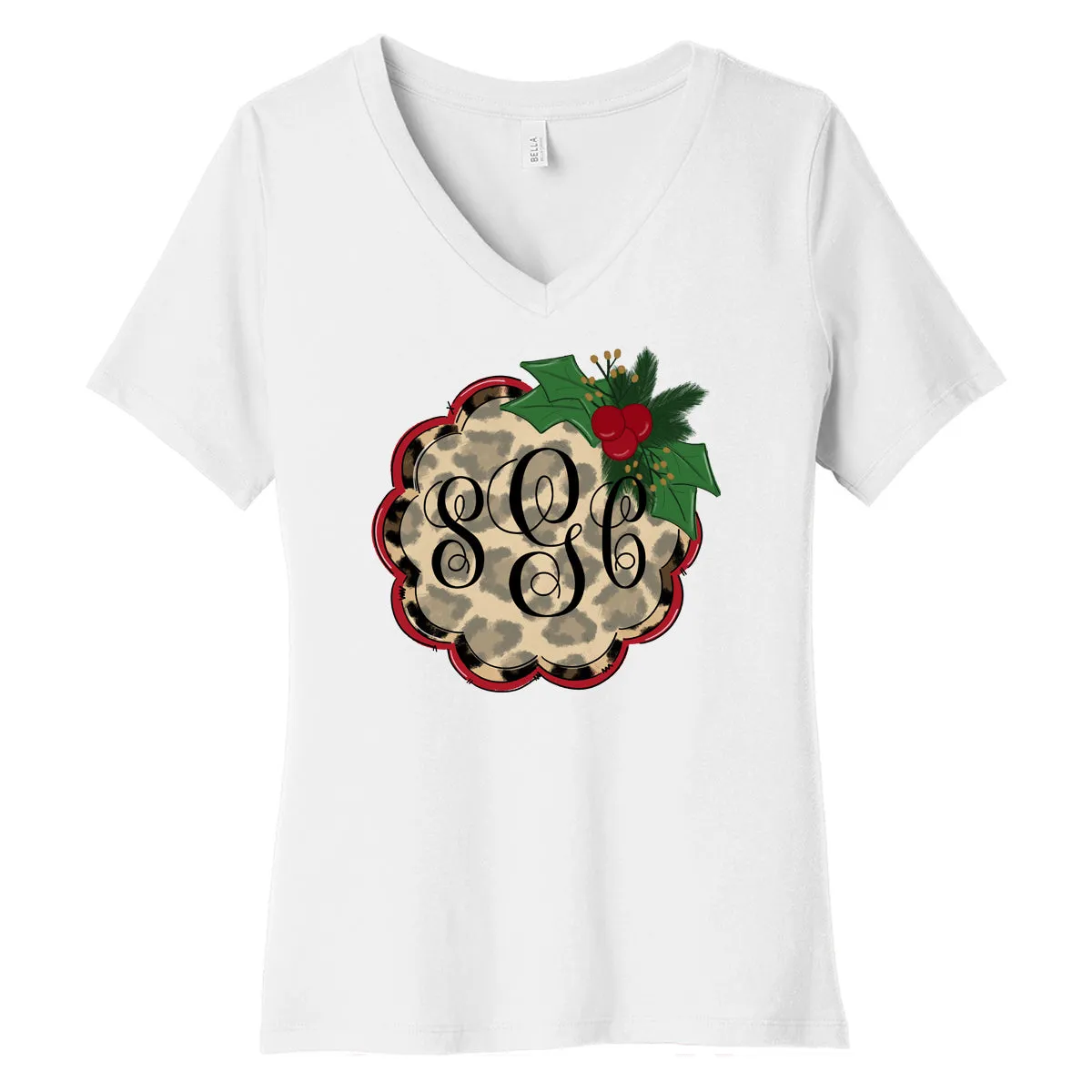 Christmas Leopard Monogram Tee