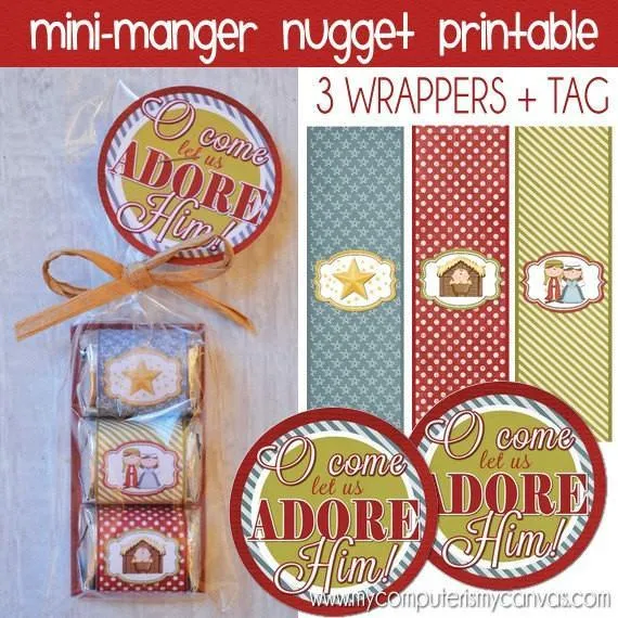 Christmas Nugget Wrapper {Mini Manger} PRINTABLE