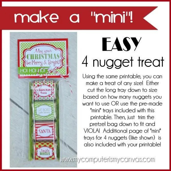 Christmas Nugget Wrappers {Merry & Bright} PRINTABLE