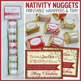 Christmas Nugget Wrappers {Nativity} PRINTABLE