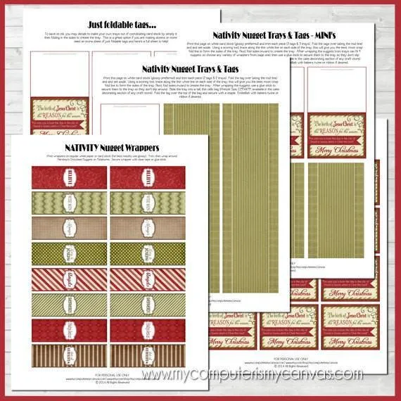 Christmas Nugget Wrappers {Nativity} PRINTABLE