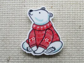 Christmas Polar Bear Needle Minder, Cover Minder, Magnet